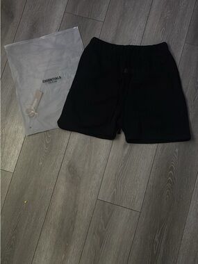 ESSENTIALS Men’s Black Athletic Sweat Shorts